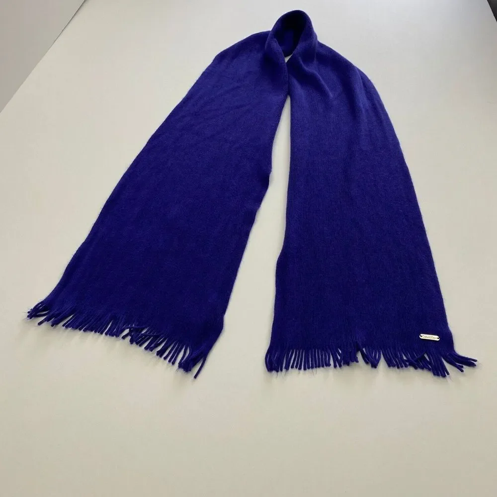 Calvin Klein Women's Blue Scarf  Acrylic‎ One Size Casual  Unisex Pre Owned